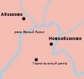 Абзаково, карта